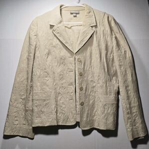 Croft & Barrow Size 14  Beige Textured Stretch Jacket _ Office Blazer BEAUTIFUL